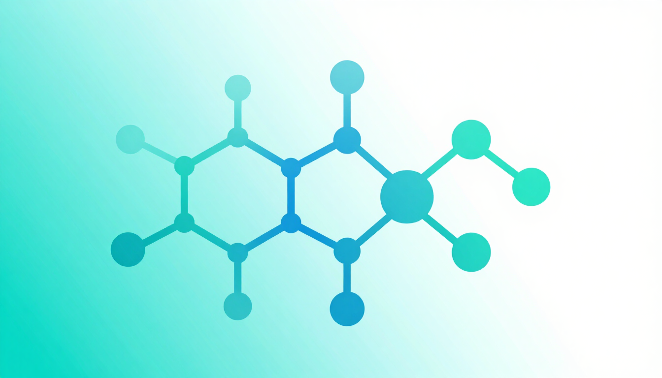 Abstract molecular structure in Peporium colors